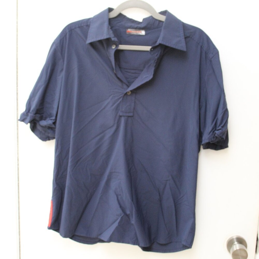 Prada short sleeve Navy Blue Polo Shirt size L
